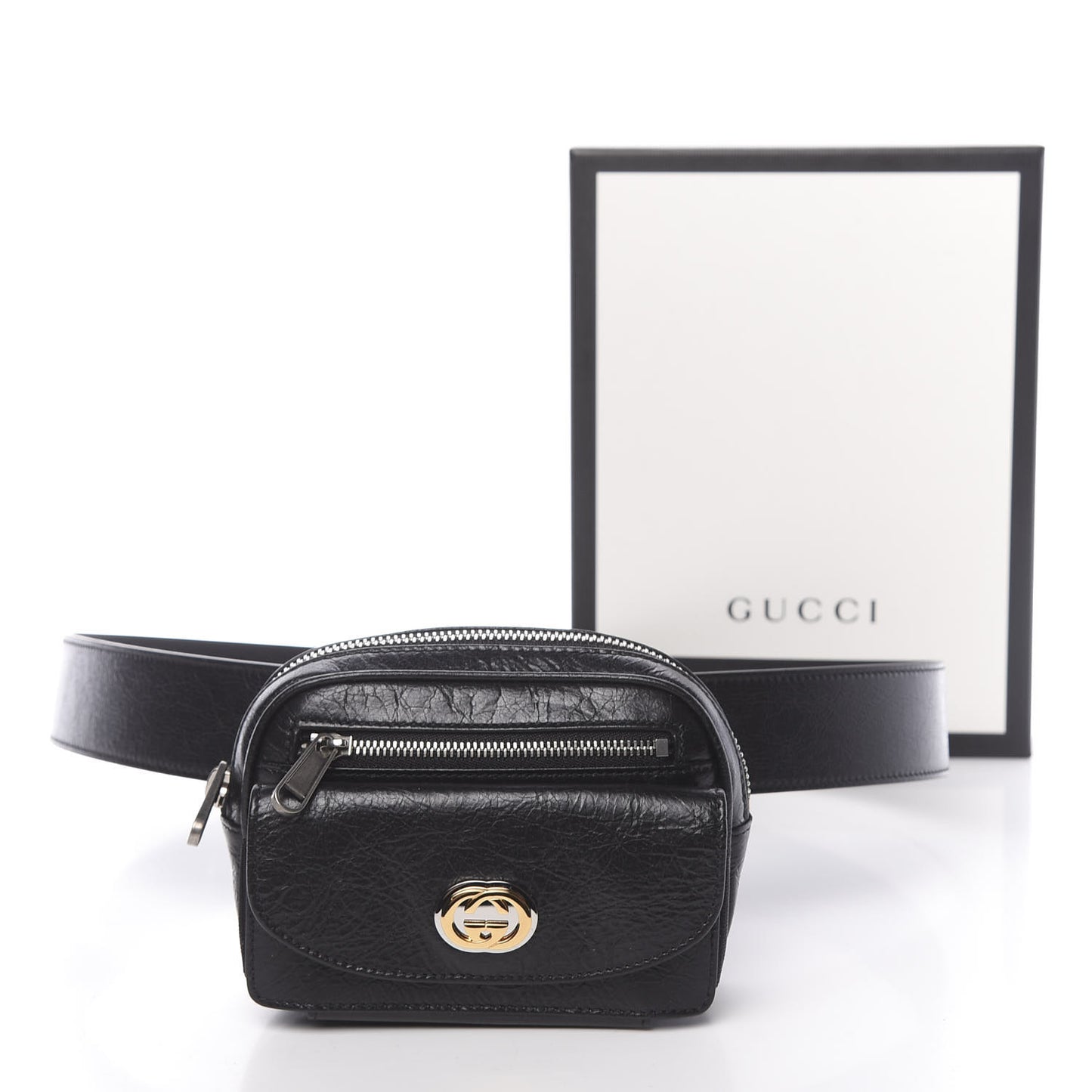 Fluffy Calfskin Mini Morpheus Belt Bag Black