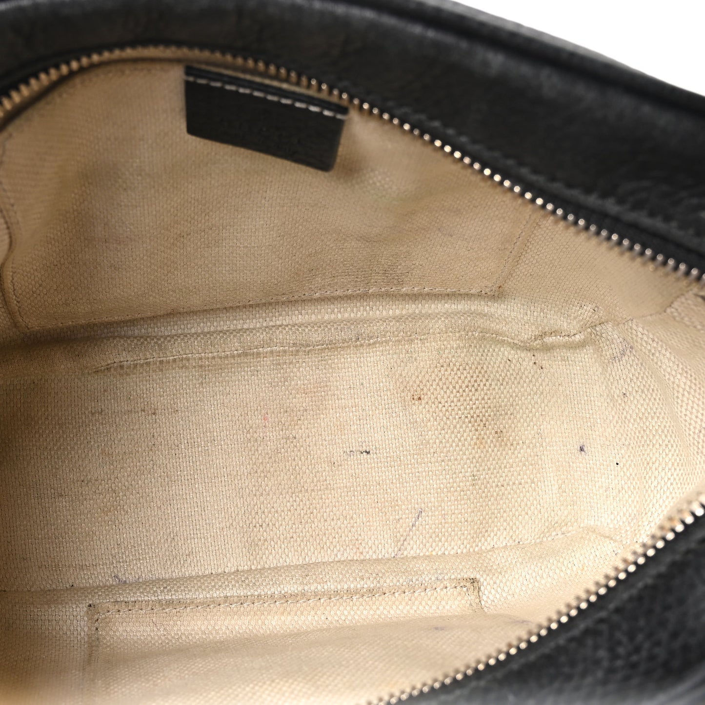 Pebbled Calfskin Small Soho Disco Bag Black