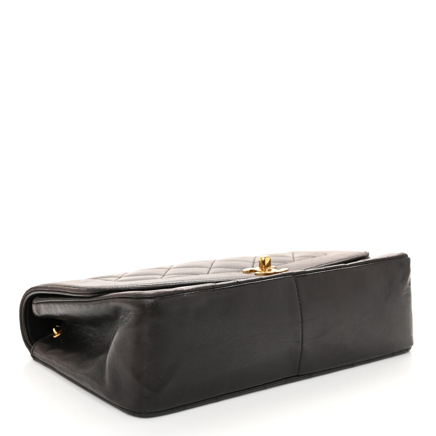 Lambskin Quilted Medium Single Flap Black