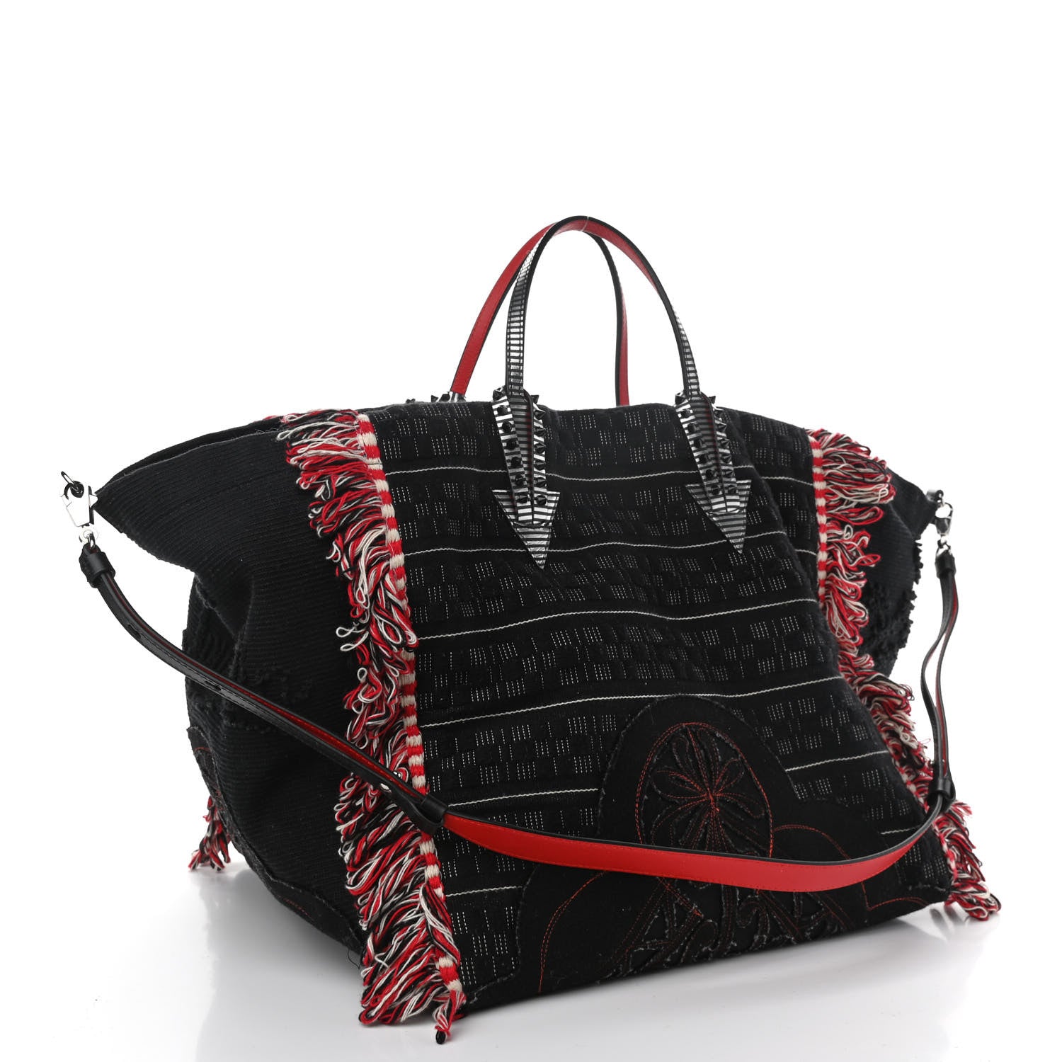 Christian Louboutin Cotton Embroidered Portugaba Black 3 of 10