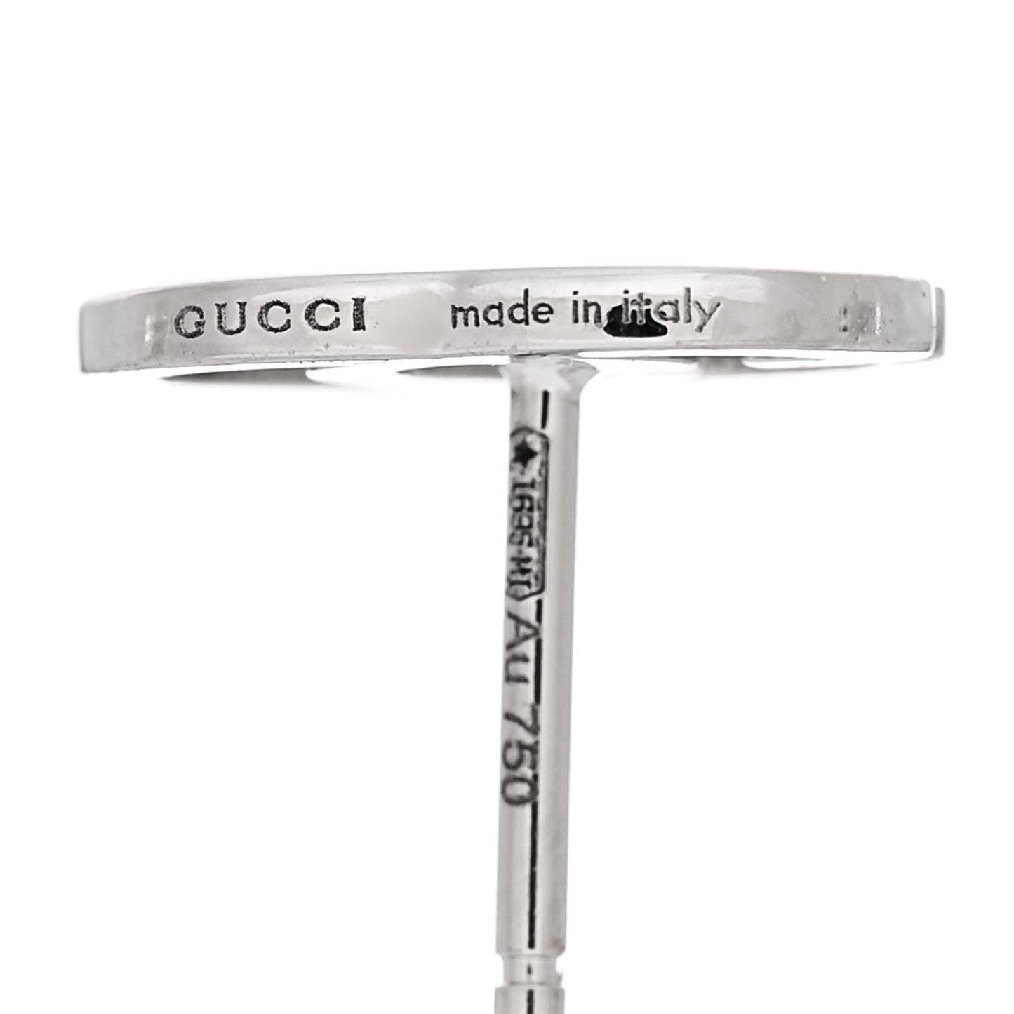 18K White Gold GG Tissue Stud Earrings