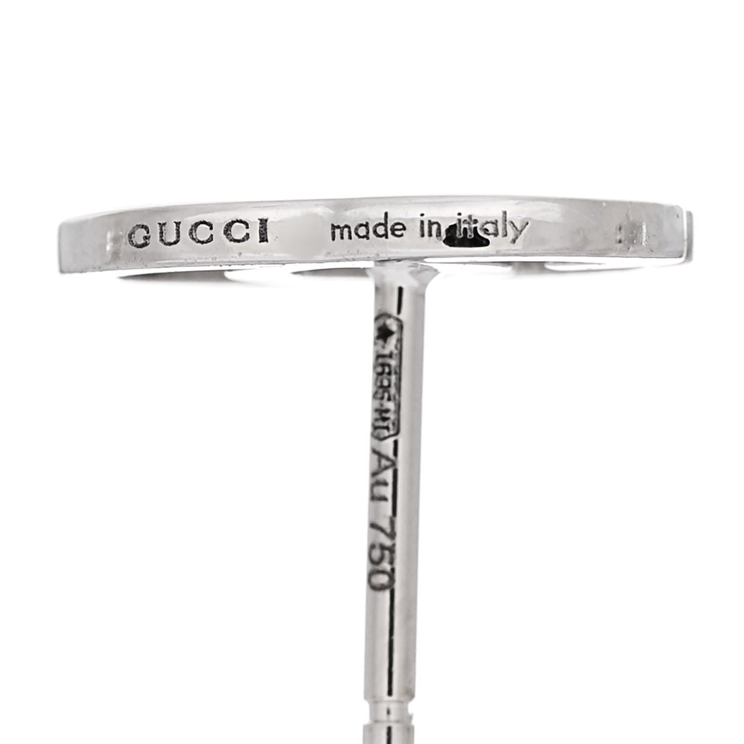 Gucci 18K White Gold GG Tissue Stud Earrings 4 of 5