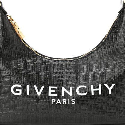 Givenchy Coated Canvas Logo 4G Embossed Small Moon Cut Out Shoulder Bag Black 8 of 10