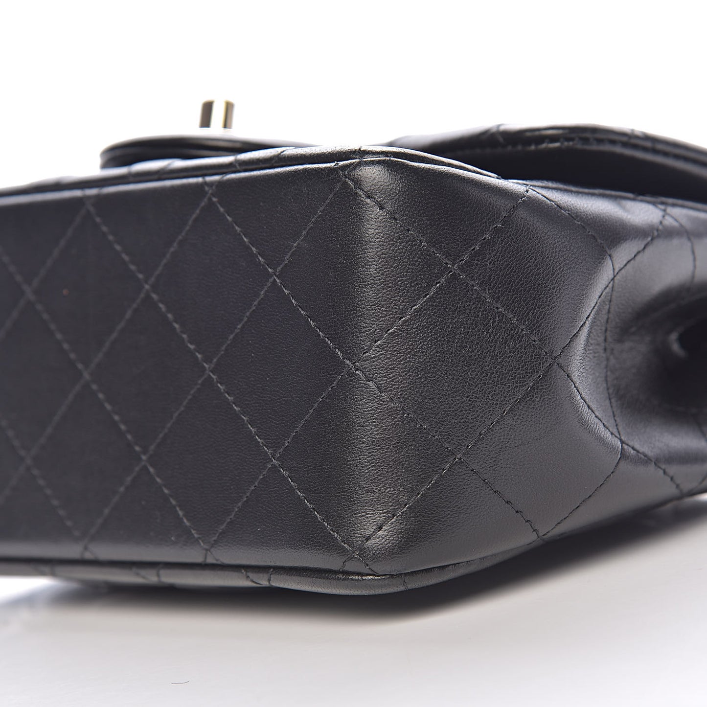 Lambskin Quilted Mini Square Flap Black