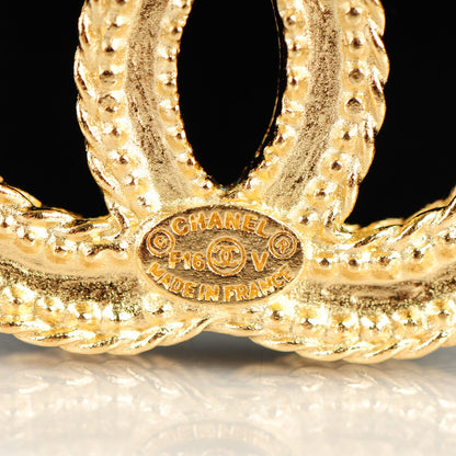 Chanel CC Drop Earrings Matte Gold 4 of 5