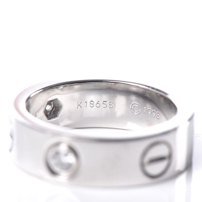 Cartier 18K White Gold 3 Diamond 5.5mm LOVE Ring 49 4.75 6 of 7