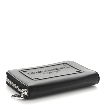 Dolce & Gabbana Calfskin Debossed Logo Small Zip Around Wallet Black 4 of 8