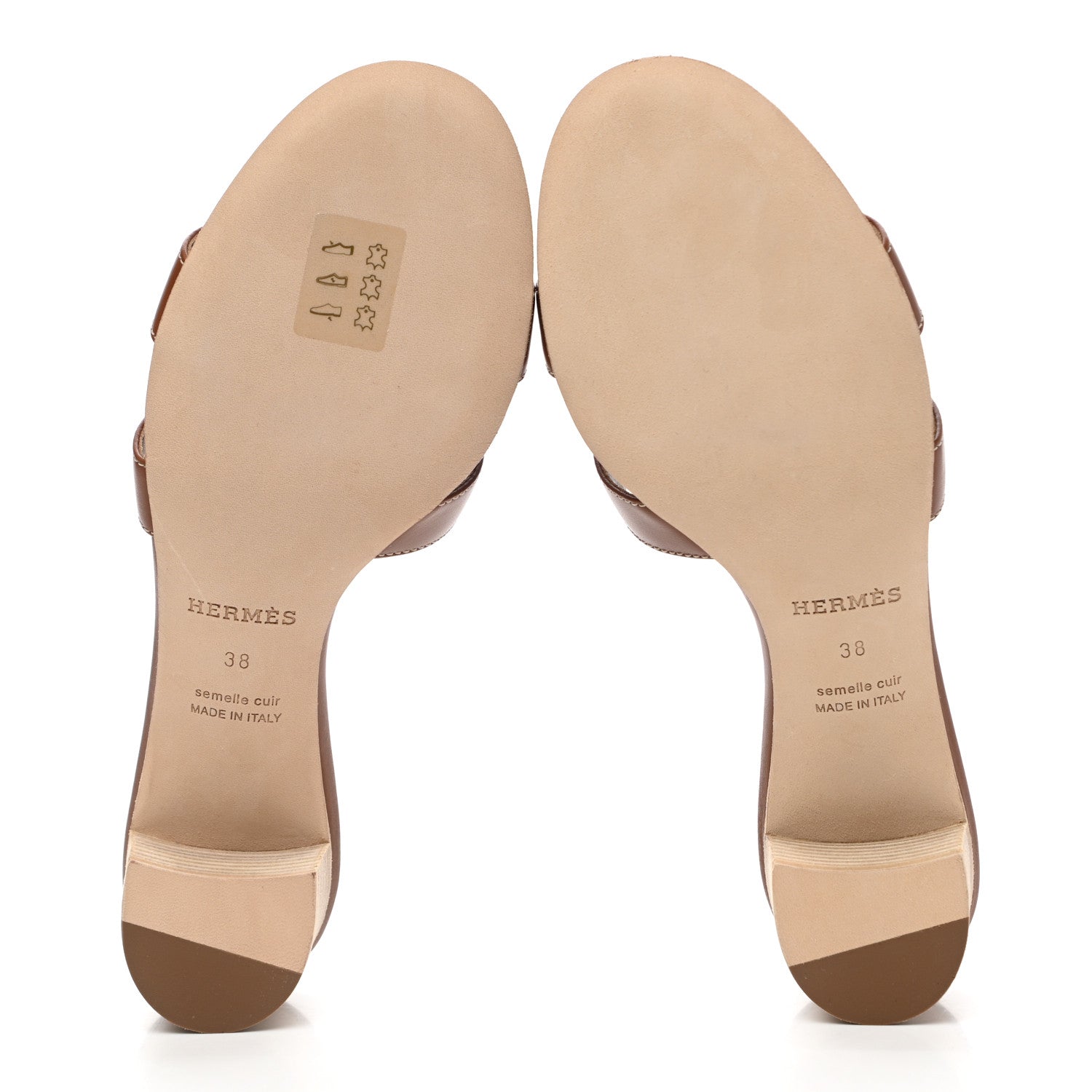 Hermes Calfskin Oasis Sandals 38 Gold 5 of 10