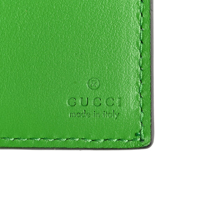 Gucci Calfskin GG Tennis Bi-Color Embossed Card Case Joy Green Joy Blue 6 of 6