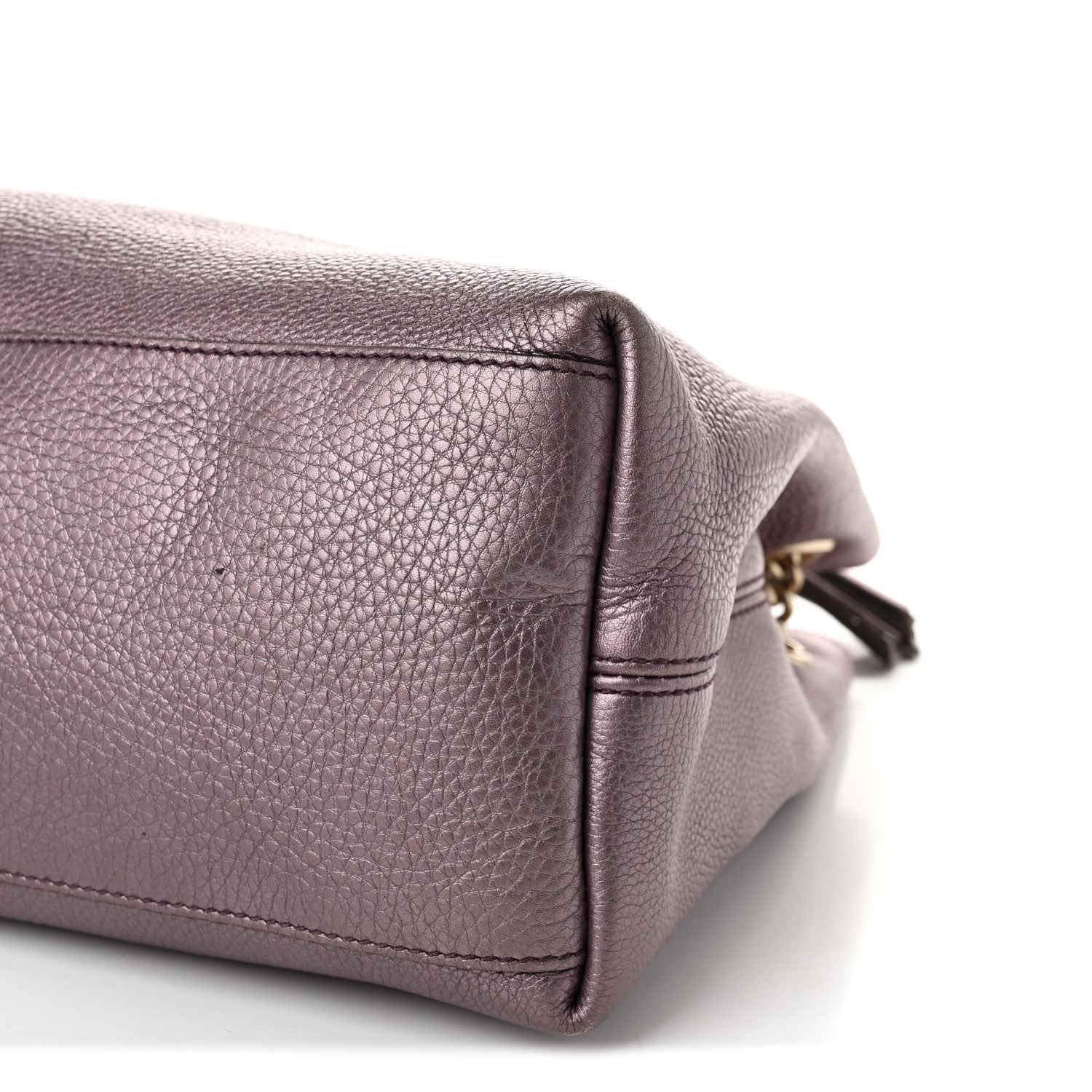 Gucci Metallic Pebbled Calfskin Medium Soho Chain Shoulder Bag Purple 10 of 13