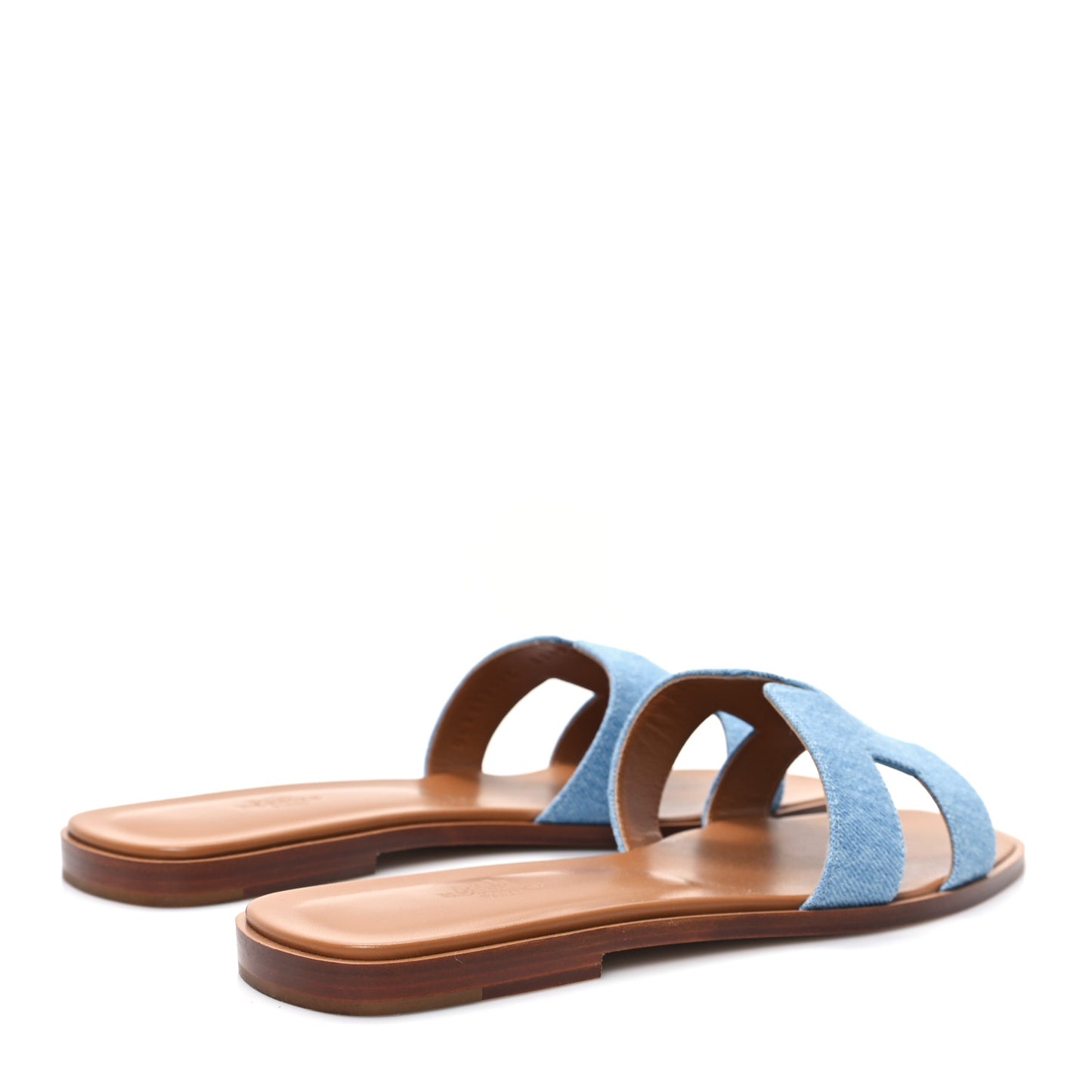 Denim Canvas Oran Sandals 41 Bleu Clair