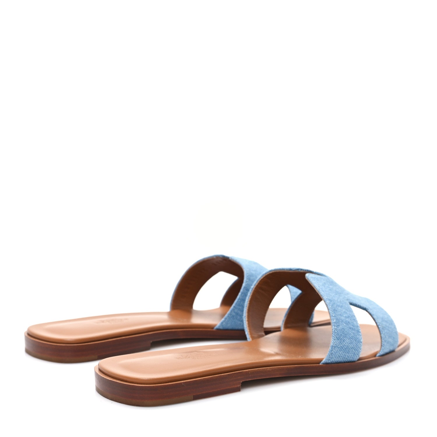 Hermes Denim Canvas Oran Sandals 41 Bleu Clair 4 of 9