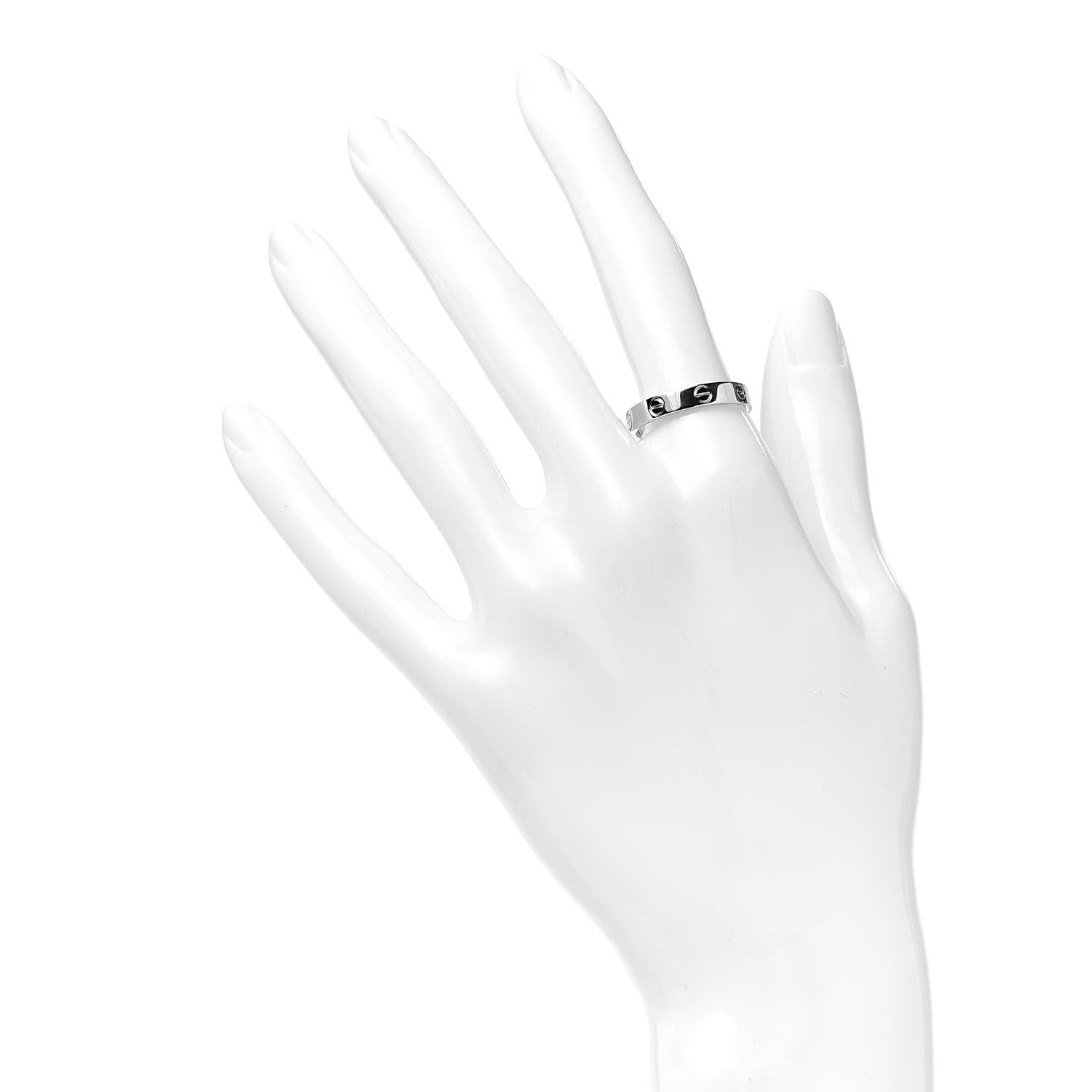 Cartier 18K White Gold 3.5mm LOVE Wedding Band Ring 56 7.5 2 of 5