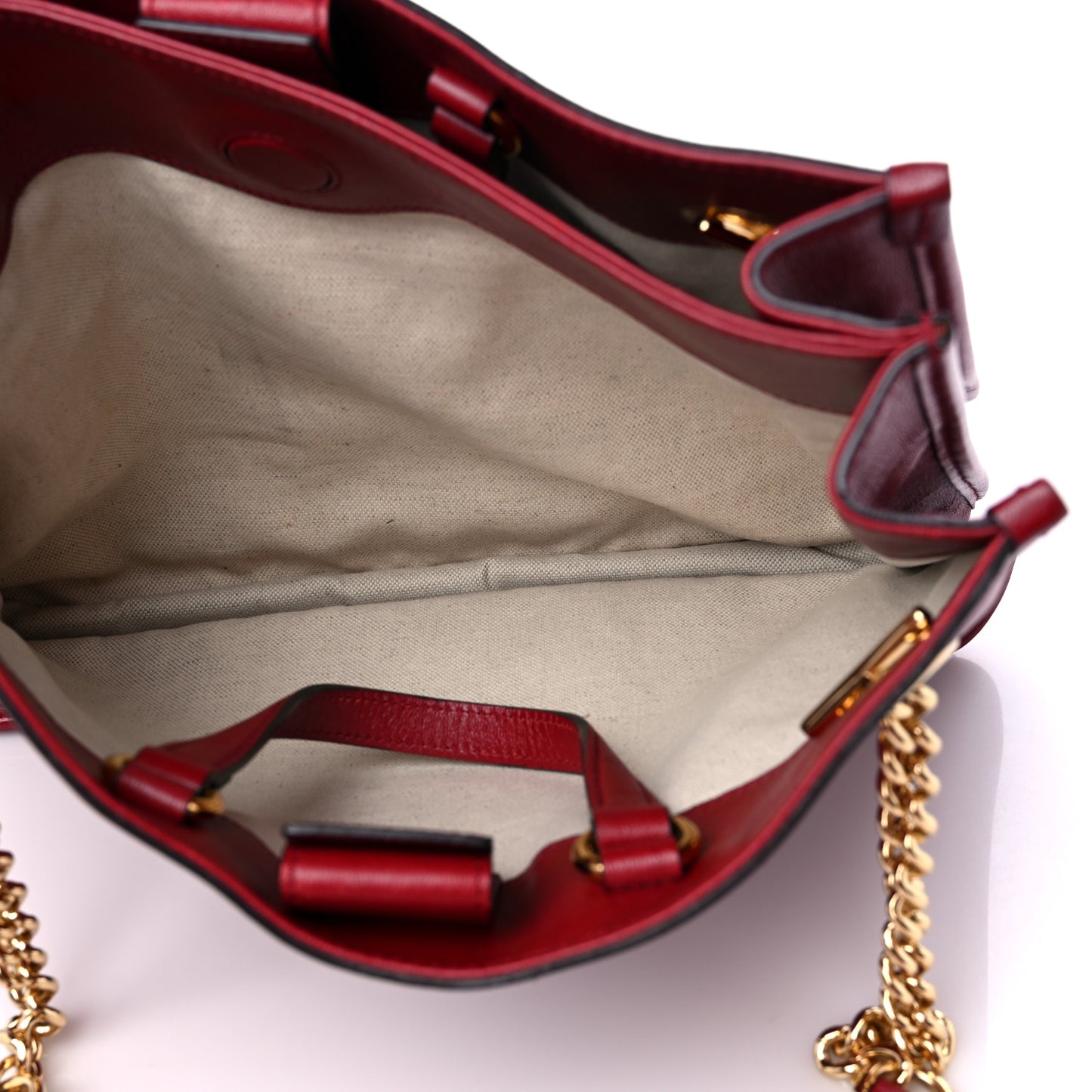 New Sakai Calfskin Lux Medium Horsebit 1955 Tote Bag New Cherry Red