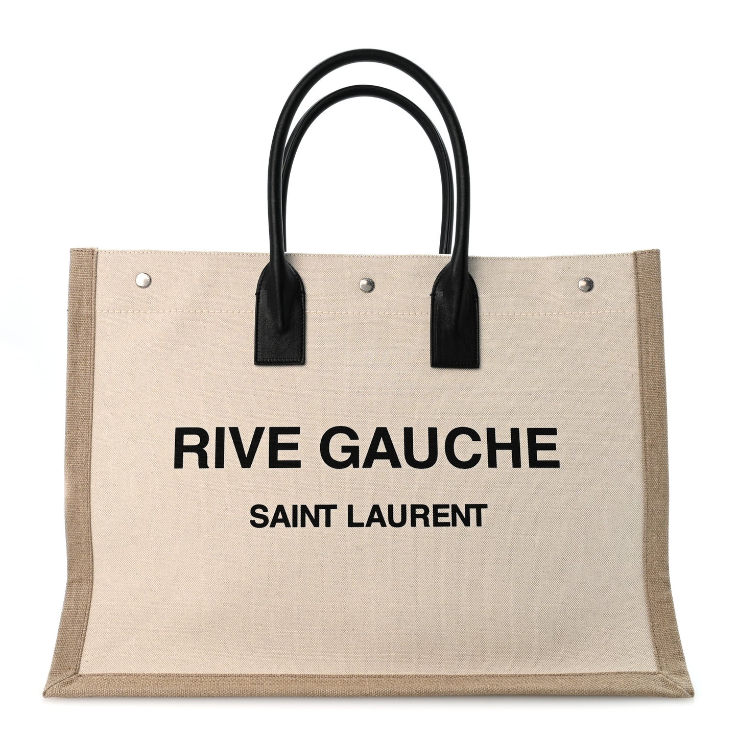 Linen Calfskin Rive Gauche Tote Greggio Natural