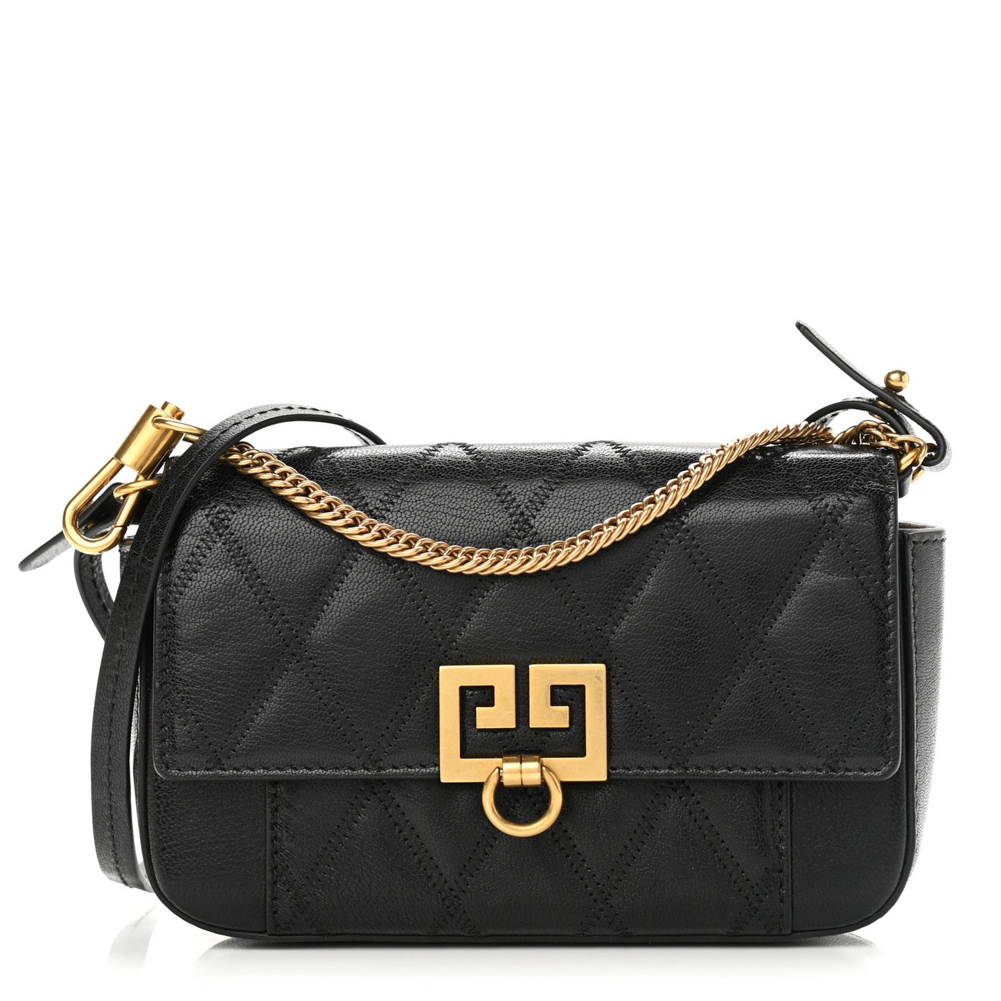 Goatskin Quilted GV3 Mini Pocket Convertible Bag Black