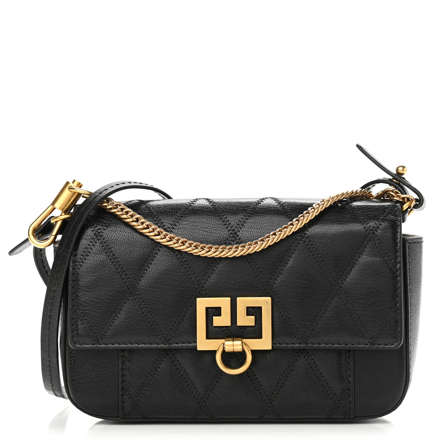 Givenchy Goatskin Quilted GV3 Mini Pocket Convertible Bag Black 1 of 10