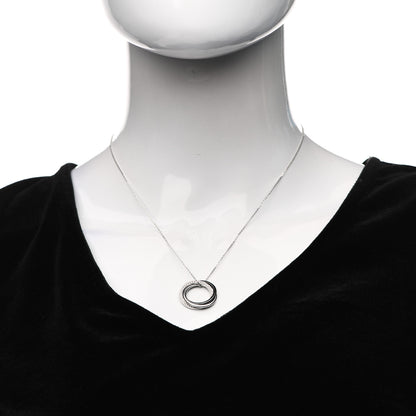 Cartier 18K White Gold Palladium Black Ceramic Diamond Trinity Pendant Necklace 2 of 6
