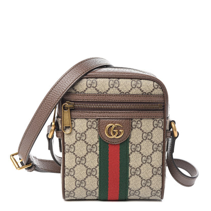 Gucci GG Supreme Monogram Web Mini Ophidia Messenger Brown 1 of 9