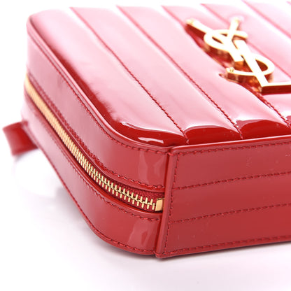 Saint Laurent Patent Matelasse Vicky Monogram Belt Bag Red 8 of 10