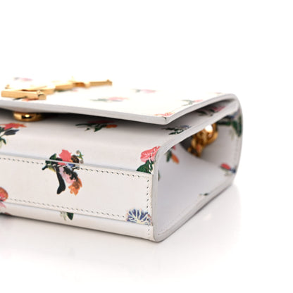 Saint Laurent Calfskin Prairie Flower Printed Small Classic Monogram Kate Satchel White 9 of 13