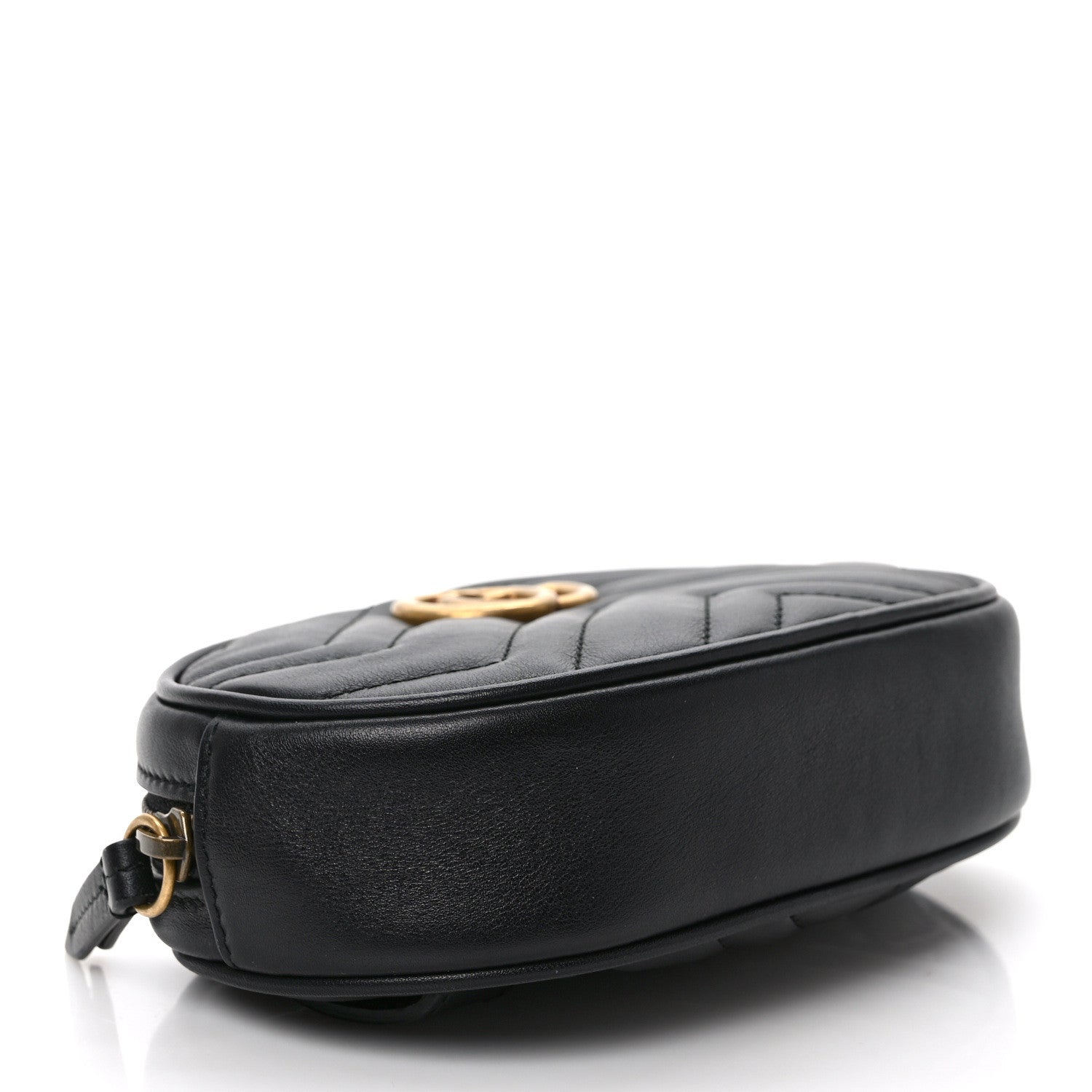 Gucci Calfskin Matelasse GG Marmont Belt Bag 85 34 Black 4 of 9