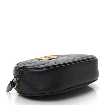 Gucci Calfskin Matelasse GG Marmont Belt Bag 85 34 Black 4 of 9