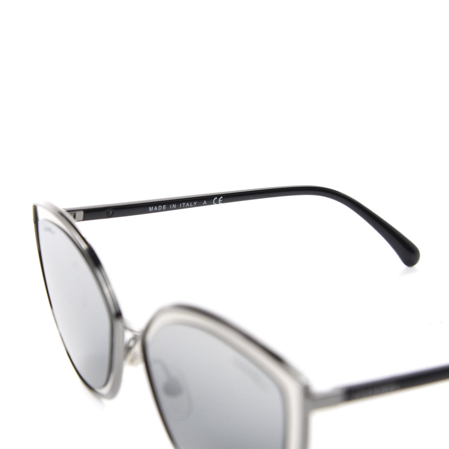 Metal Cat Eye Sunglasses 4222 Silver Black