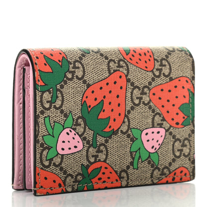 Gucci GG Supreme Monogram Strawberry Card Case 3 of 7