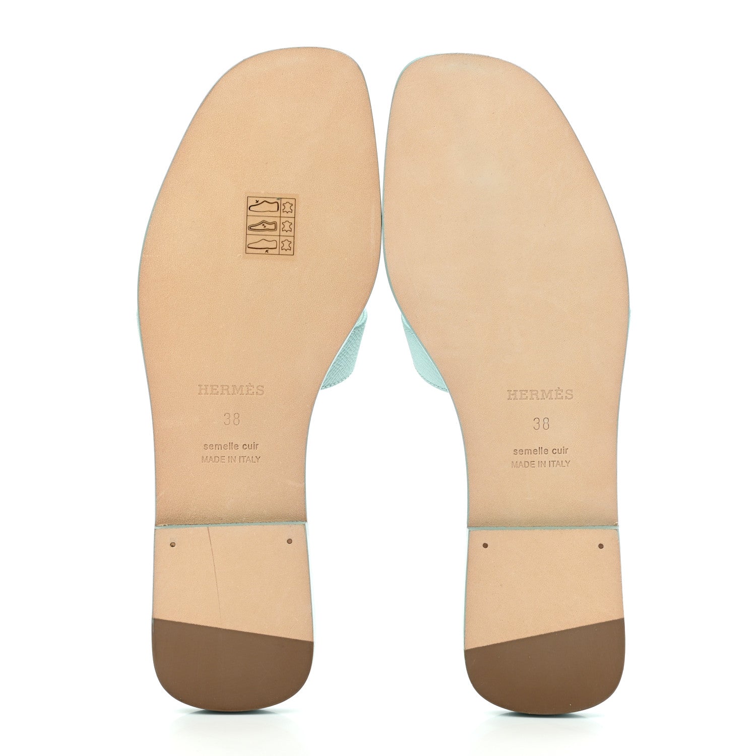 Hermes Epsom Oran Sandals 38 Vert Embrun 5 of 9