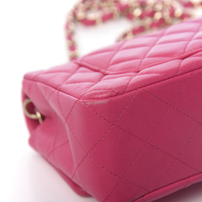 Chanel Lambskin Quilted Mini Rectangular Flap Dark Pink 18 of 19