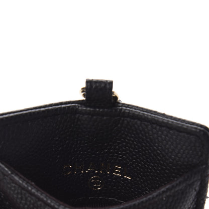 Chanel Caviar Quilted Card Holder On Chain Black 5 of 7