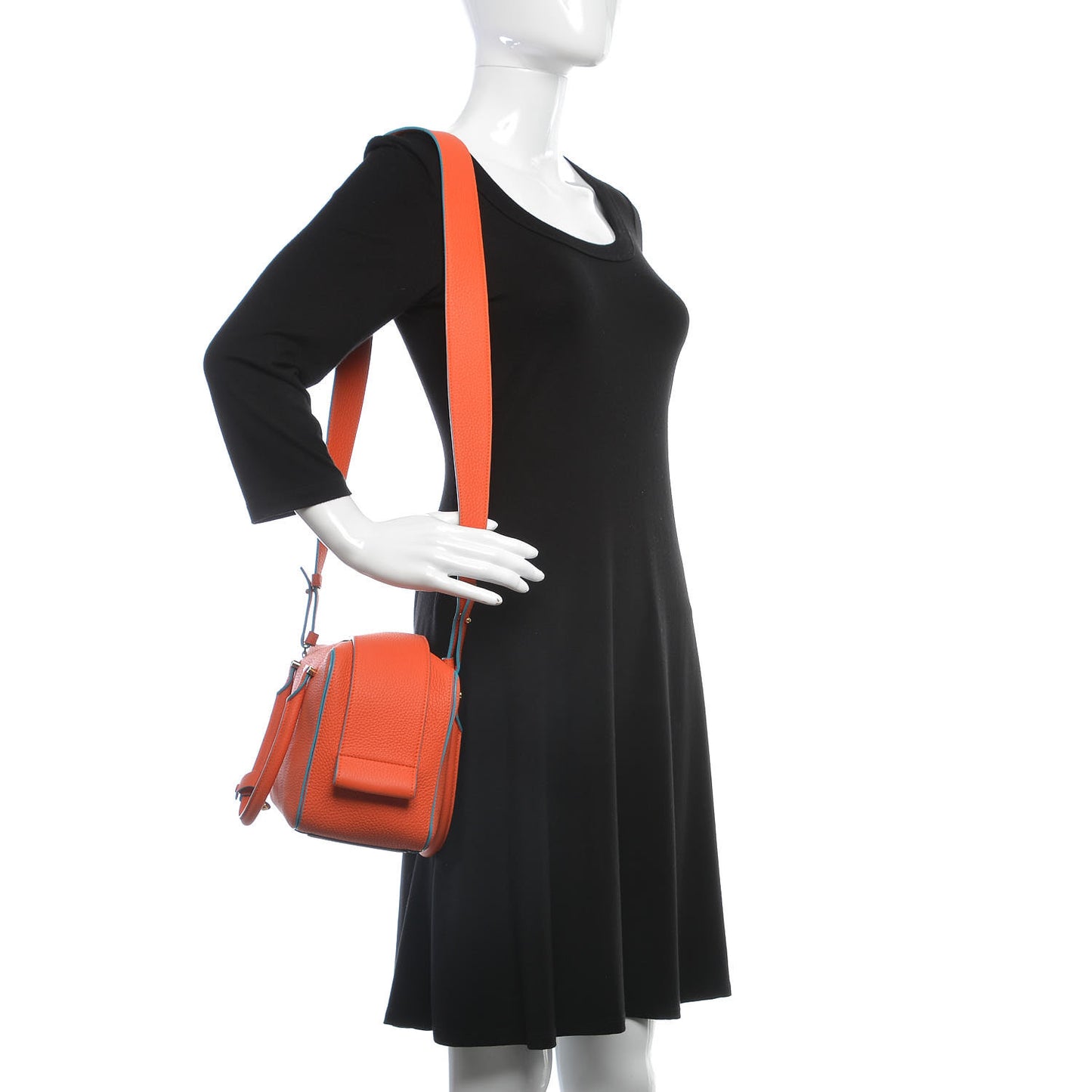 Grained Calfskin Cool Box Satchel Paprika