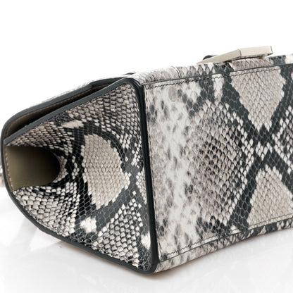 Balenciaga Calfskin Snake Effect Small Hourglass Top Handle Bag Black White 9 of 10