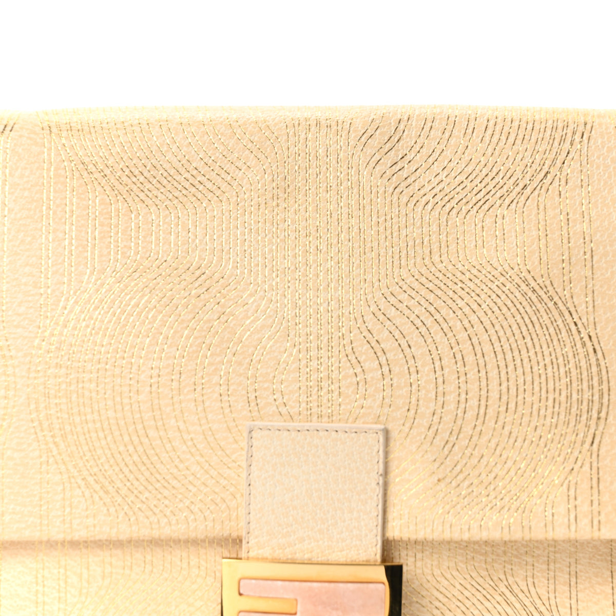Goatskin Geometric Printed Enamel Big Forever Mama Baguette White Gold