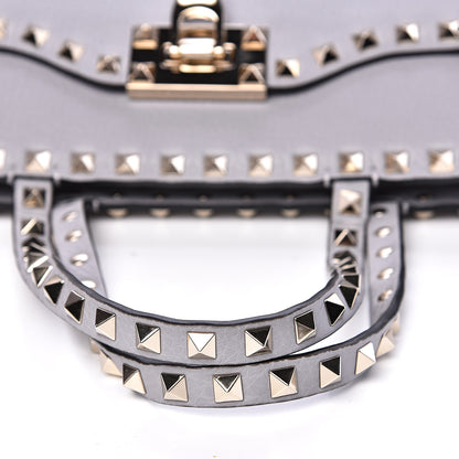 Valentino Garavani Grained Calfskin Small Rockstud Double Bag Pastel Grey 12 of 13