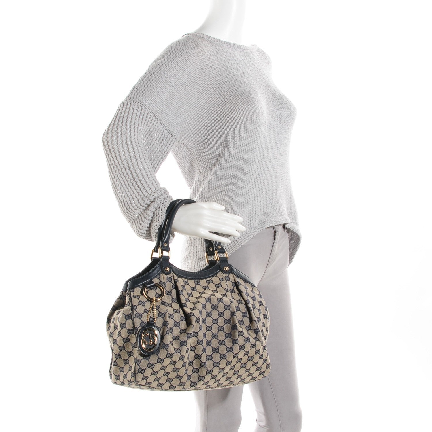 Gucci Monogram Medium Sukey Tote Navy 2 of 7