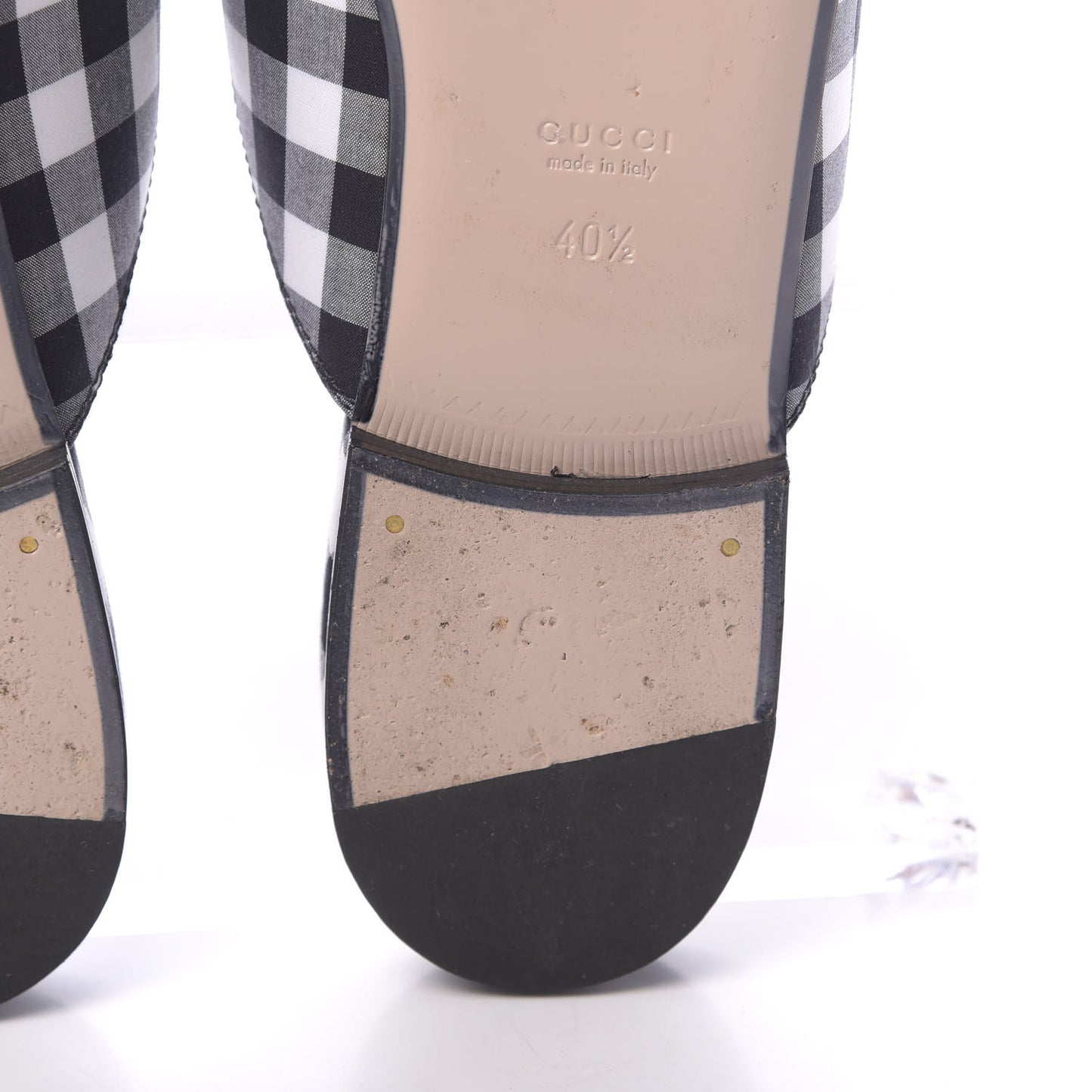Cotton Gingham Womens Princetown Slippers 40.5 Black