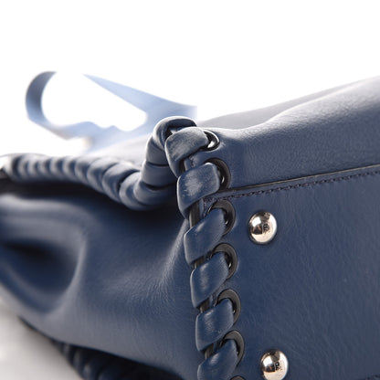 Fendi Calfskin Lace Up Medium Peekaboo Iconic Satchel Blue 11 of 13