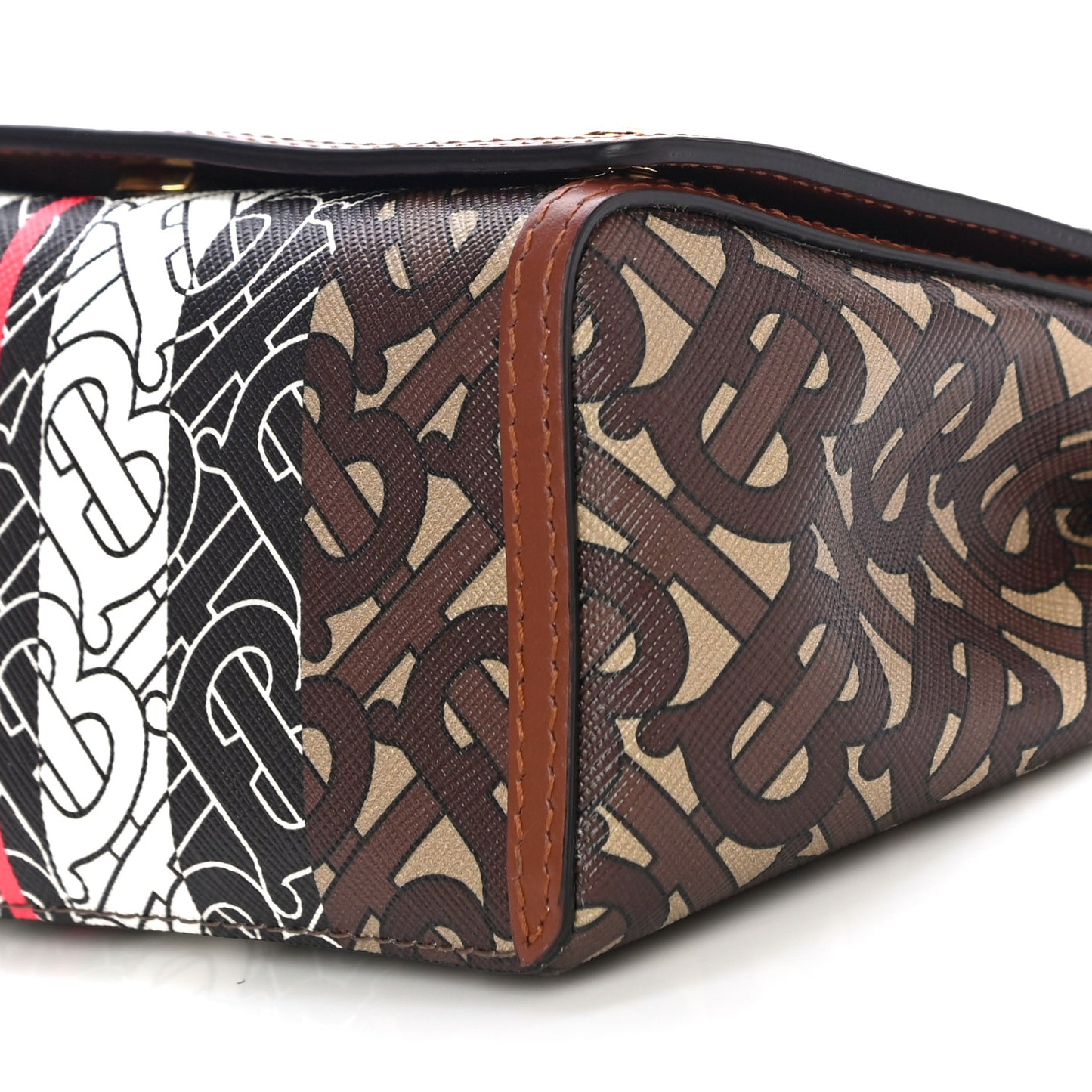 E-Canvas Monogram Stripe Hackberry Crossbody Bag Bridle Brown