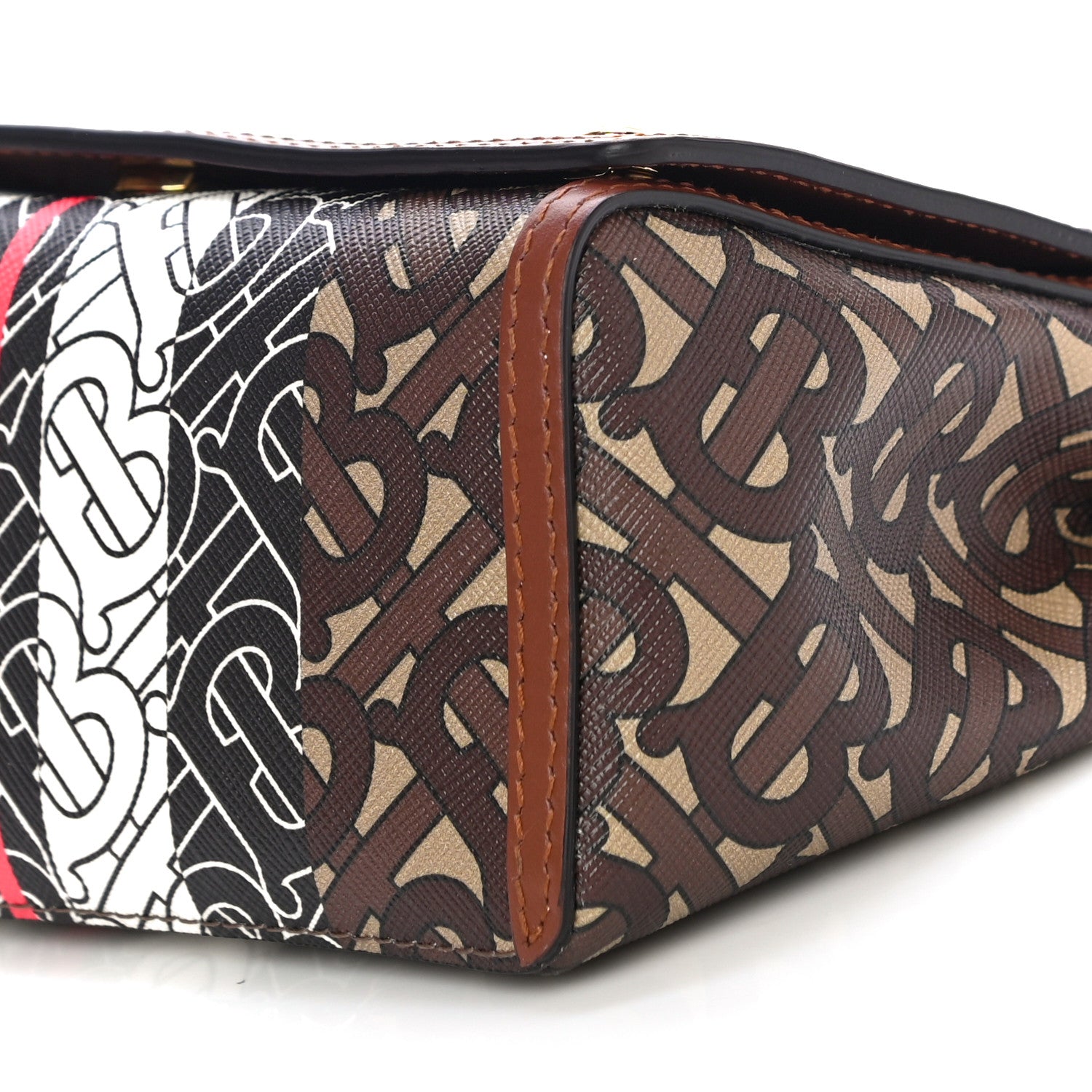 Burberry E-Canvas Monogram Stripe Hackberry Crossbody Bag Bridle Brown 9 of 9