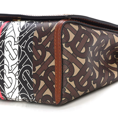 Burberry E-Canvas Monogram Stripe Hackberry Crossbody Bag Bridle Brown 9 of 9