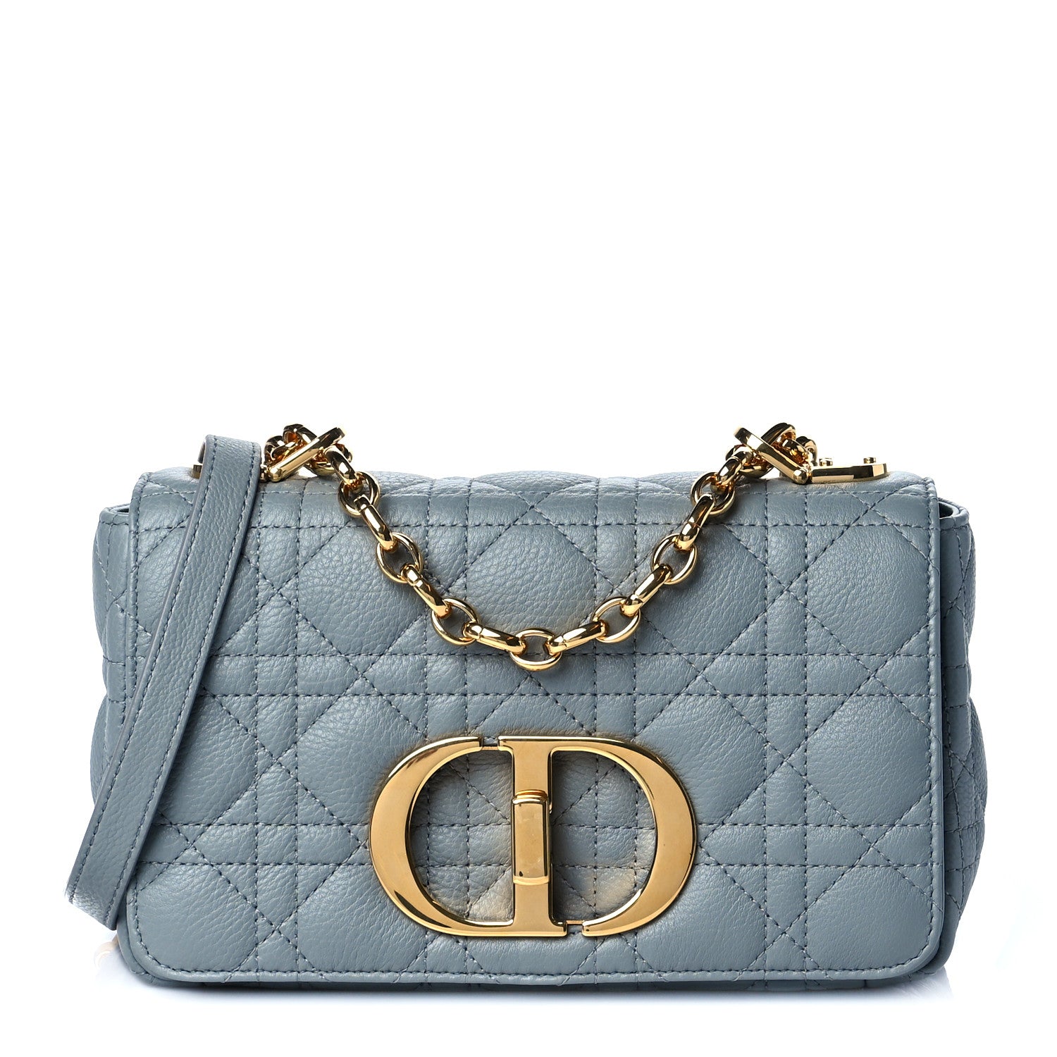 Christian Dior Calfskin Cannage Small Caro Bag Cloud Blue 1 of 9