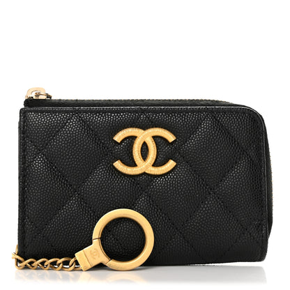 Chanel Caviar Quilted Zipped Key Holder Case Black 1 of 8
