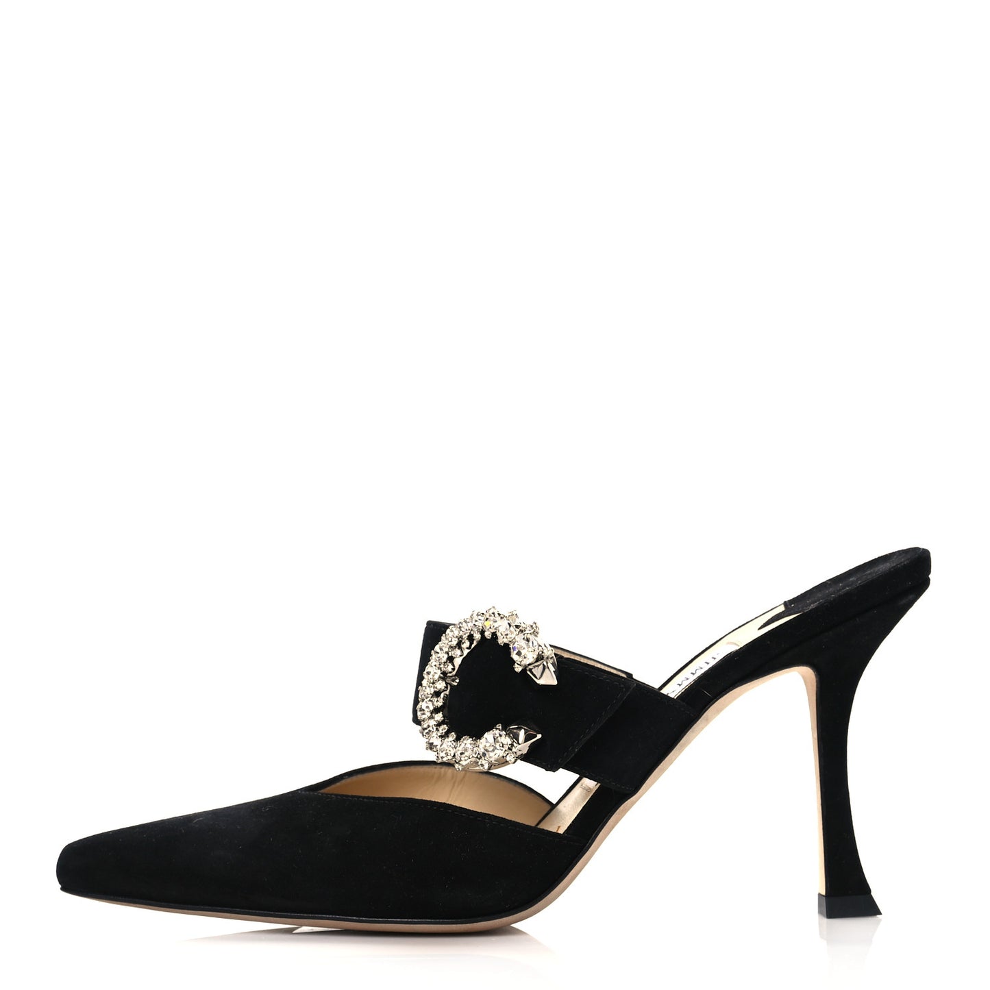 Suede Crystal Marta 90 Mules 38 Black