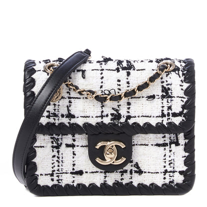Chanel Tweed Braided Calfskin Mini My Own Frame Flap Grey Black 1 of 10