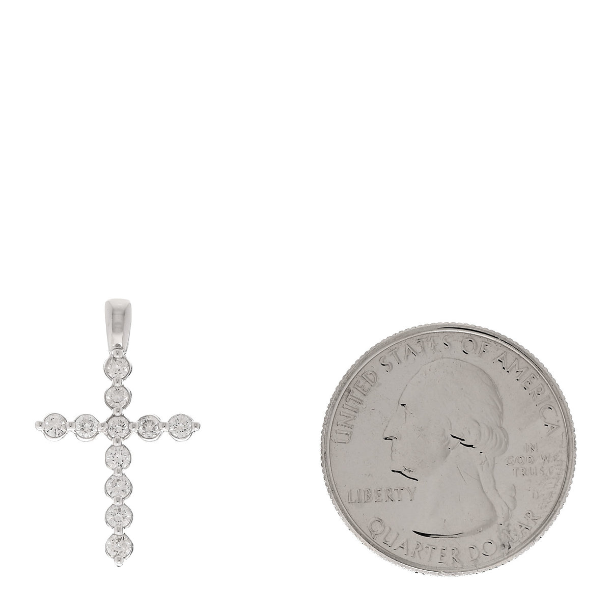 Parker & West by FASHIONPHILE 14K White Gold Diamond .45ctw Cross Pendant 2 of 4