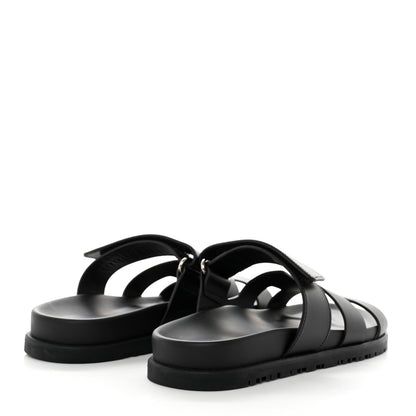 Hermes Calfskin Womens Chypre Sandals 36 Black 4 of 9
