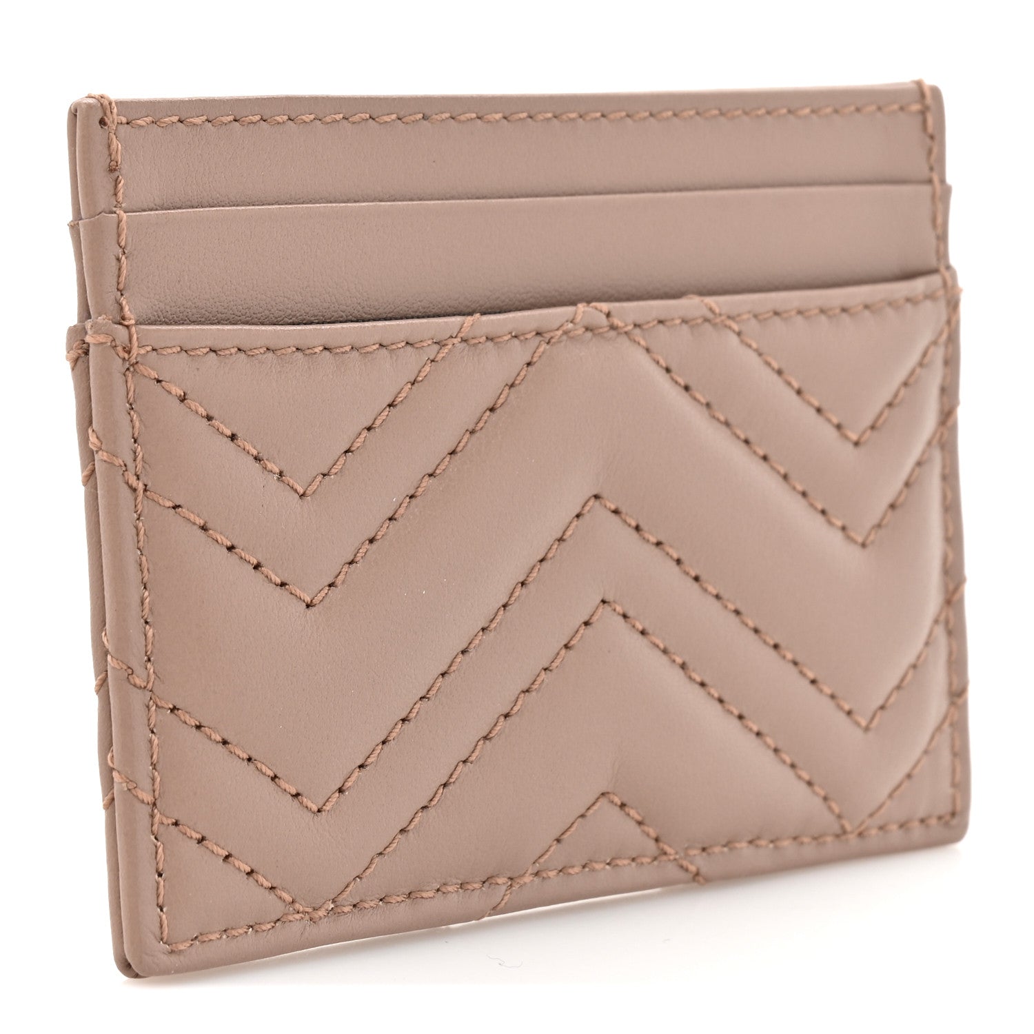 Gucci Calfskin Matelasse GG Marmont Card Holder Porcelain Rose 5 of 12