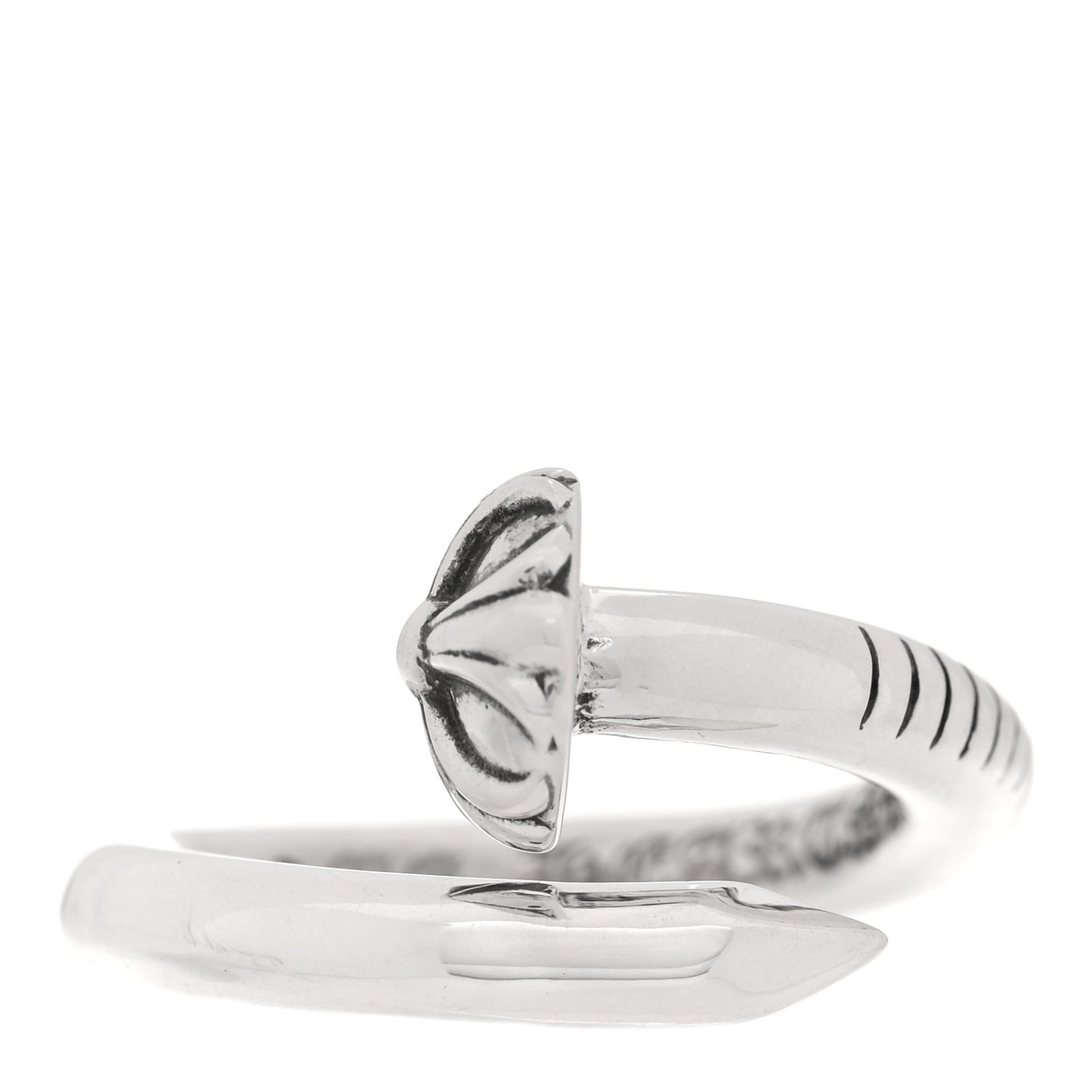 Sterling Silver Cross Ball Nail Ring 49 5